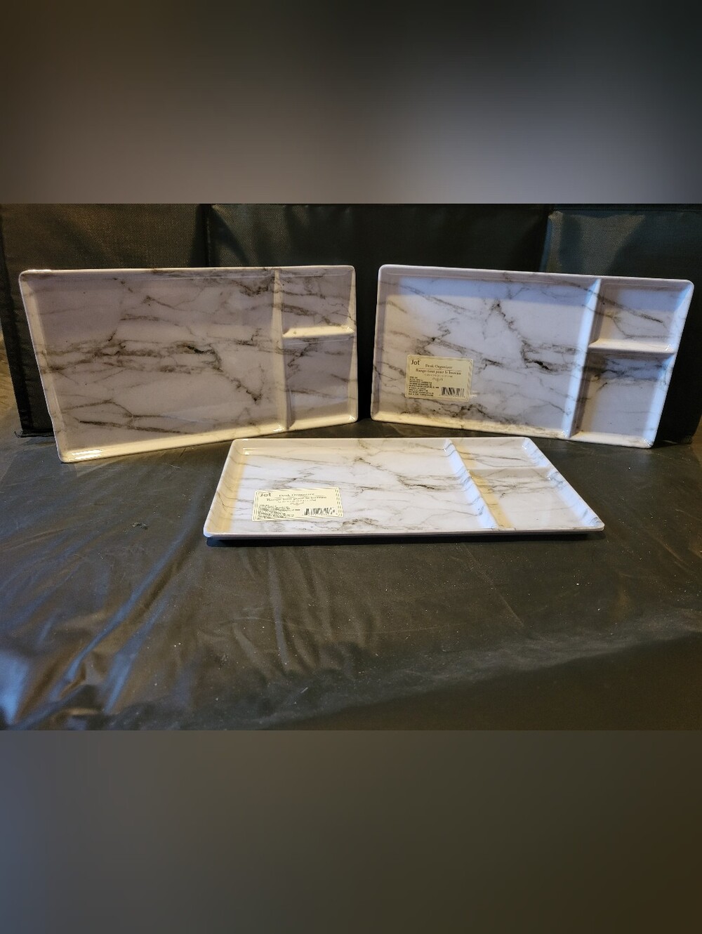 Jot Desk Organizer Trays 3 All Are New, 2 With Label, 1 Without. Marble Design